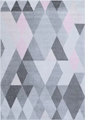 Produktbild von Tapiso Teppich LAZUR Modern Grau Creme Rosa Jugendzimmer 120 x 170 cm