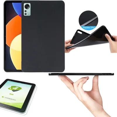 Produktbild von Für Xiaomi Mi Pad 5 Pro 12.4 2022 Schwarz Hülle Tablet Tasche Cover + H9 Hart Glas