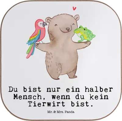 Produktbild von Mr. & Mrs. Panda Untersetzer für Gläser Tierwirt Herz - Weiß - Geschenk, Lustig, Bauernhof, Spruch, Coaster, Witzig, Tischuntersetzer, bieruntersetzer, Farmer