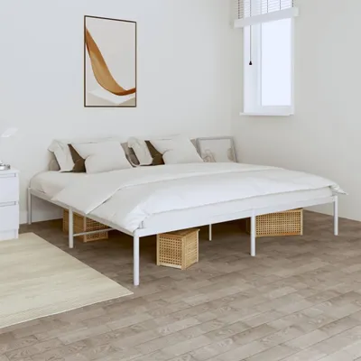 Produktbild von The Living Store Bettgestell Metall Weiß 180x200 cm