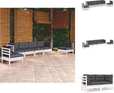 Produktbild von vidaXL 6-tlg. Garten-Lounge-Set mit Kissen Kiefer Massivholz -  Gartenmöbel-Sets