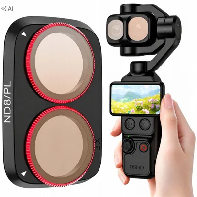 Image de Filtre hybride ND8 polarisant gris pour DJI Osmo Pocket 4 Pro / 4P / 4Pro / OP4-FI353-8P