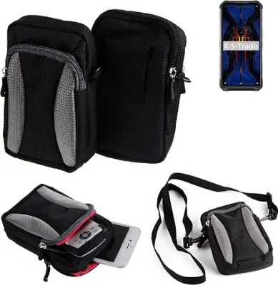 Produktbild von K-S-Trade Holster Schutz Hülle kompatibel mit Doogee S95 Pro Handy Hülle Gürteltasche Umhängetasche mit Zusatzfach schwarz