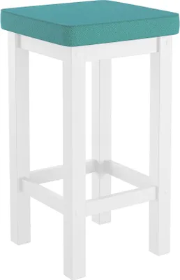 Produktbild von Holzhocker Barhocker mit verschiedenen Polsterfarben 60 cm hoch Kiefer weiß V-90.71-44WP