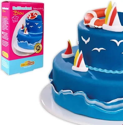 Produktbild von DECOCINO Fondant Blau – 250 g – ideal zum Verzieren von Kuchen, Torten, Cupcakes – Palmölfrei