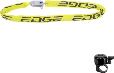 Obrázek produktu pro Edge řetězový zámek Yellow Chain Zámek na kolo Ø 6 mm x 120 cm žlutý včetně zvonku na kolo