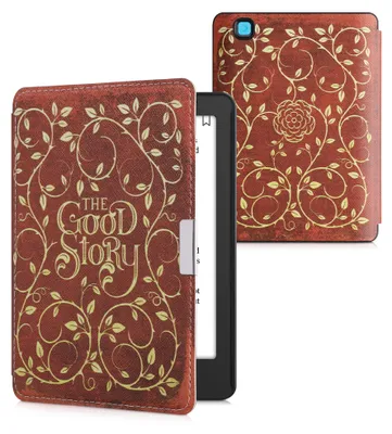 Produktbild von kwmobile Schutzhülle für Kobo Aura Edition 2 Hülle - eReader Flip Case mit Auto Sleep Funktion - Buchcover Good Story mit Gelb Orange Rot