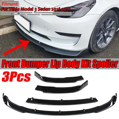 Produktbild von Frontlippe Spoiler Splitter Glanz Schwarz Für Tesla Model 3 Sedan 2016-2021