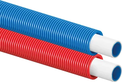 Produktbild von UPONOR Uni Pipe PLUS weiß, 20 x 2,25mm, im Schutzrohr 28/23 blau, Bund mit 75m, 1 Stk.