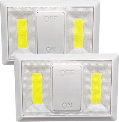 Image de Lot de 2 veilleuses LED, 120 lumens, à piles, noir, petit format