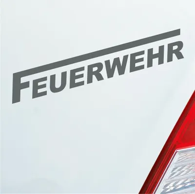 Produktbild von Auto Aufkleber Feuerwehr langes F Leben Retten Löschen Bergen 19x3 cm Grau Sticker Heckscheibenaufkleber