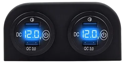 Produktbild von ProRide 12V USB-Ladegerät 2x USB QC3.0 mit Schalter & Voltmeter