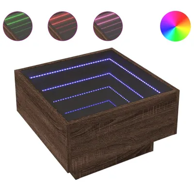 Produktbild von vidaXL LED-Couchtisch Braun Eichen-Optik 50x50x30 cm Holzwerkstoff