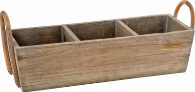 Produktbild von VBS Pflanzkorb "Vintage", aus Holz mit Antikfinisch, ca. 40,5x14,5x10,5cm