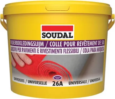 Produktbild von Bodenbelagskleber Vinyl Bodenkleber, Textil, PVC, Linoleum Soudal 26A Eimer 5Kg