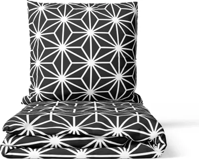 Produktbild von 2-tlg Bettwäsche Star 135x200 + 80x80 cm mit YKK Reißverschluss Garnitur Geometrisch Star
