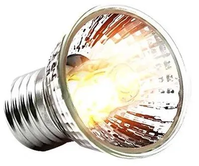Zdjęcie produktu dla Cztery lampy grzewcze o mocy 50 W przeznaczone dla gadów i żółwi, odpowiednie do terrariów.