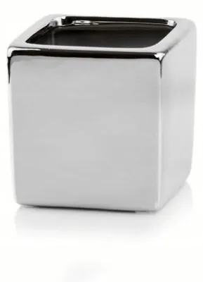 Produktbild von Polnix Übertopf quadratisch silber glamour 9x9 cm