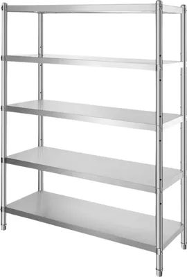 Zdjęcie produktu dla Regały metalowe - 5 poziomów - 150 kg na poziom (750 kg) - Regały magazynowe do garażu i magazynu - Stal nierdzewna - Regały z litej stali