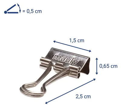 Produktbild von MAUL Foldback-Klemmer mauly® Federstahl Metall 12 Stück 15 mm silber