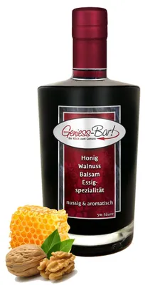 Produktbild von Honig Walnuss Balsam Essig - Spezialität 0,5L balsamartig nussig und mild! 5% Säure