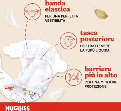 Immagine prodotto di Pannolini Huggies Extra Care taglia 1 2-5 kg 28 pezzi Cura Bambini Igiene Pulito