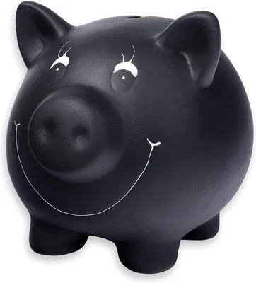 Produktbild von Famanu Spardose Trendy - Schwarzes Sparschwein aus Keramik