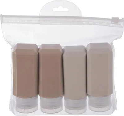 Produktbild von Silikon-Reiseflaschen-Set mit Etui - 5-teilig