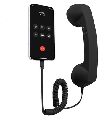 Produktbild von Telefonhörer, Retro-Stil Typ-C Telefonhörer, Telefonkabelhörer mit Hörer für Mobiltelefone, Videokonferenzen, Anrufe, Meetings