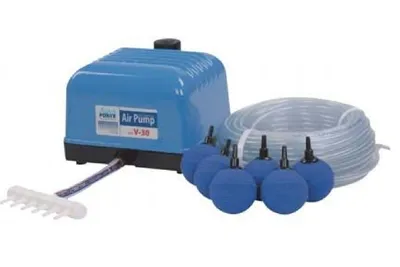 Produktbild von AquaForte Luftpumpenset V-10 Teichbelüfter 600 L/h Aluminium 5-teilig