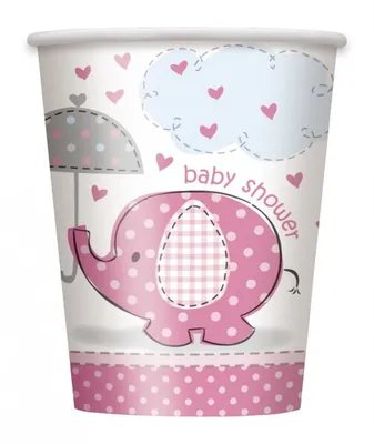 Produktbild von Baby Shower Elefant Mädchen 8 Becher
