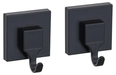 Image de WENKO Crochet mural Vacuum-Loc® mod. Quadro noir, lot de 2, fixation sans perçage