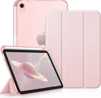 Produktbild von Fintie Hülle Kompatibel mit iPad Mini 6. Generation 2021 8.3" mit Pencil Halter, Ultradünn Leichte Schutzhülle mit transparenter Rückseite Abdeckung mit Auto Schlaf/Weck, Roségold