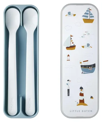 Produktbild von Mepal – Fütterlöffel Mepal Mio – Babylöffel – Kleinkind Fütterlöffel – Baby Besteck – Spülmaschinengeeignet – BPA frei – 2er Besteck Set – Sailors bay