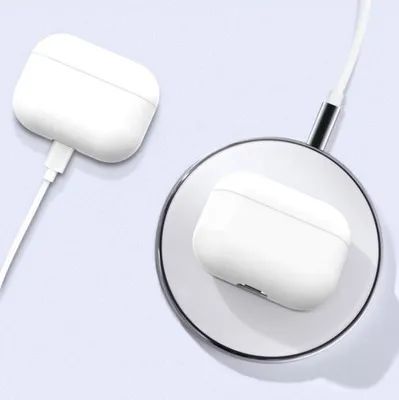 Image de Étui en silicone – compatible avec les AirPods Pro – Blanc