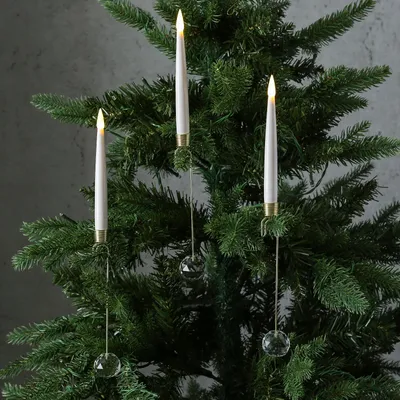 Produktbild von LED Baumkerzen mit goldener Halterung - kabellos - Fernbedienung - für Innen - 10er Set