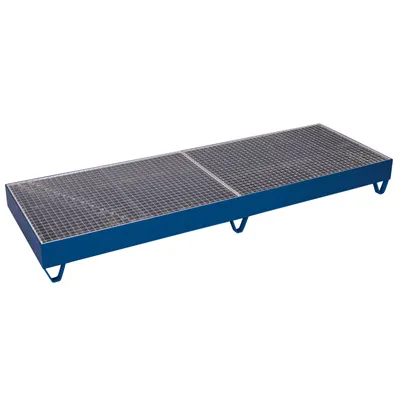 Produktbild von VARIOfit Auffangwanne 1000kg Traglast für vier 200 Liter Fässer mit Gitterrost 2380x790mm Ladefläche