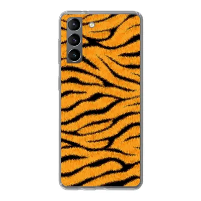 Produktbild von MuchoWow® Handyhülle Schutzhülle Hülle für Samsung Galaxy S21 Tigerdruck - Orange - Schwarz Silikon Softcase Handy Hülle - Softcase