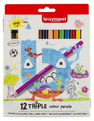 Obrázok produktu pre Bruynzeel - farebná ceruzka Bruynzeel Kids Triple Ass | Blow one 12 kusov