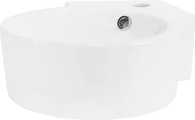Produktbild von LuxeBath Waschbecken Aufsatzwaschbecken Rund, 45x36x13 cm, Weiß, aus Keramik
