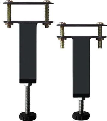 Produktbild von Famanu Bettfüße Set von 2 - Verstellbare Metallmöbelunterstützung (15 cm - 22 cm)