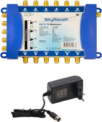 Produktbild von SkyRevolt SVC 9/12 Multiswitch externes Netzteil Multischalter 2 SAT für 12 Anschlüsse