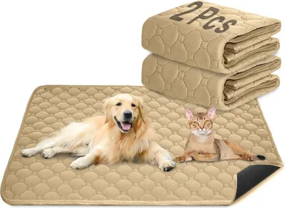 Produktbild von Trainingsunterlagen für Haustier, 100*70cm, Wasserdicht Pee Pads Hundematte Bodenschutz Waschbare Wiederverwendbar Schnell absorbierend Unterlage für Welpen/Hunde/Katzen (100*70cm, Braun)