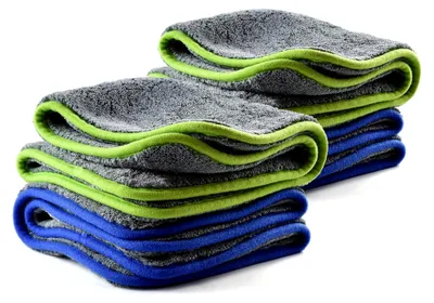 Produktbild von 4 Mikrofasertücher Auto 600 GSM – Saugstark & Lackschonend – Reinigungstuch, Trockentuch & Poliertuch für streifenfreien Glanz – Fusselfrei 40x40 cm