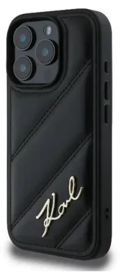 Produktbild von Karl Lagerfeld Quilted Signature - iPhone 16 Pro Max Hülle (Schwarz)