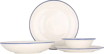 Zdjęcie produktu dla Zastawa stołowa Bonna (duża) - Linea Blue - 24 części - 6 nakryć - Porcelana