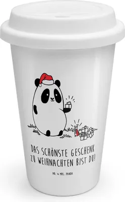 Produktbild von Mr. & Mrs. Panda ToGo Kaffeebecher Panda Weihnachtsgeschenk - Weiß - Geschenk, Isolierbecher, Mehrwegbecher, Thermobecher, To Go