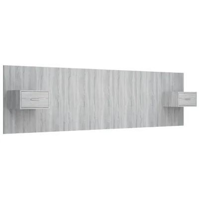 Image de vidaXL Tête de lit avec chevets Gris Sonoma Bois composite