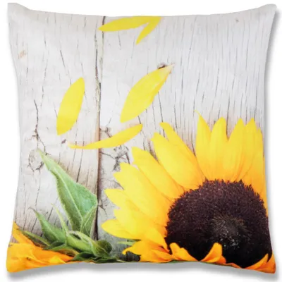 Productafbeelding van Kussensloop met fotoprint, 2 stuks, zonnebloemmotief, 40x40 cm