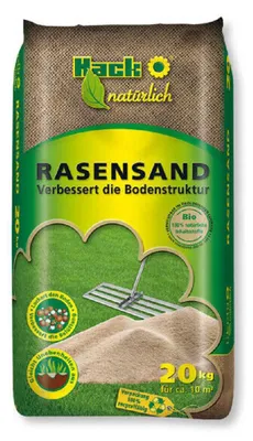 Produktbild von Hack Rasensand 20 kg zur Rasenpflege, Körnung 0,3-1,5 mm, natürlich torffrei